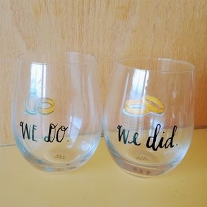 Rae Dunn Engagement Stemless Wine Glasses
